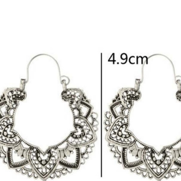 SOLD OUT. Exquisite Boho Silver Earrings - Picture 3 of 4